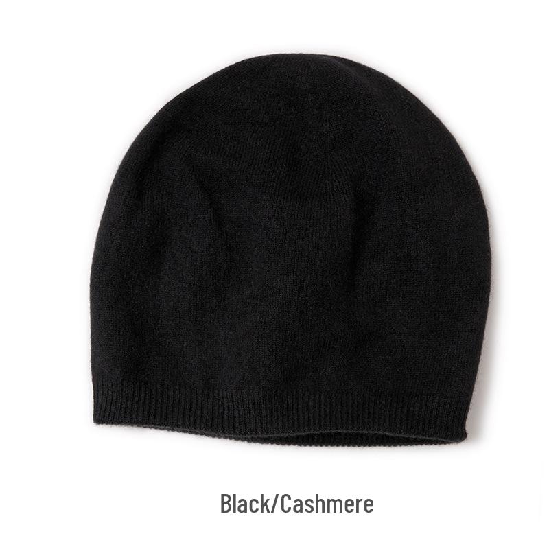 Women's 100% Pure Cashmere Double-Layered Knitted Hat - Autumn/Winter Style