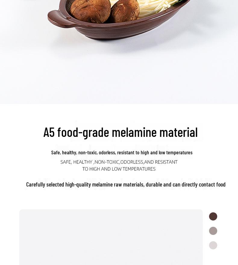 Rustykalne talerze melaminowe: Głębokie talerze z dwoma uchwytami na warzywa i flaki do restauracji z gorącym garnkiem