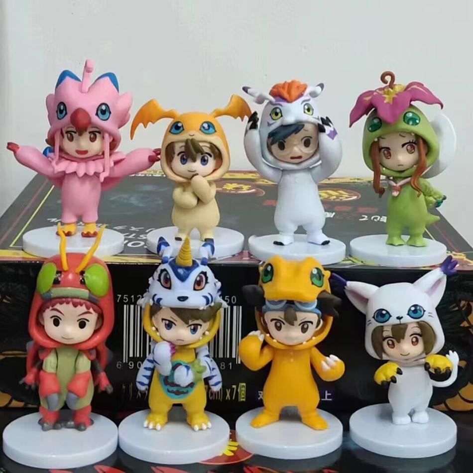 4Pcs/Set Digital Monster Digimon Characters Taichi Matt Ishida Sora Cosplay Agumon Gabumon Action Figure Anime Figure Model Toys