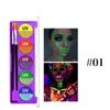Palette di trucco Fluorescente UV Idrosolubile Trucco per feste di Halloween Palette di body painting Trucco per palcoscenico festivo