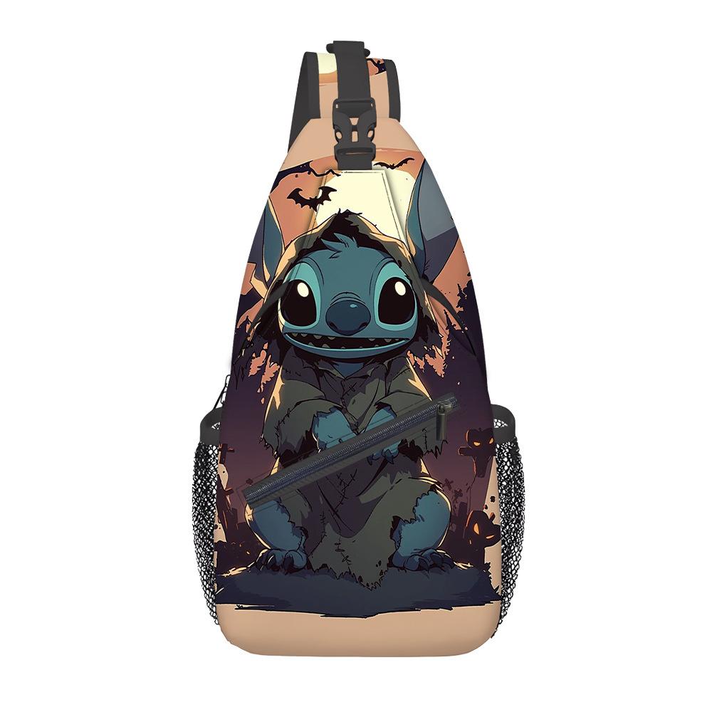 Breast Bag Women'S Fashion Oxford Cloth Cartoon Shoulder Messenger Bag Large Capacity Cycling Breast Bag