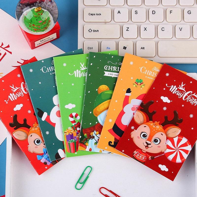 20 Pieces Christmas Notebook Mini Gift Student Prizes Holiday Gift Novelty Stationery Teacher Party Favors Back To School Cartoon Journal Notepad