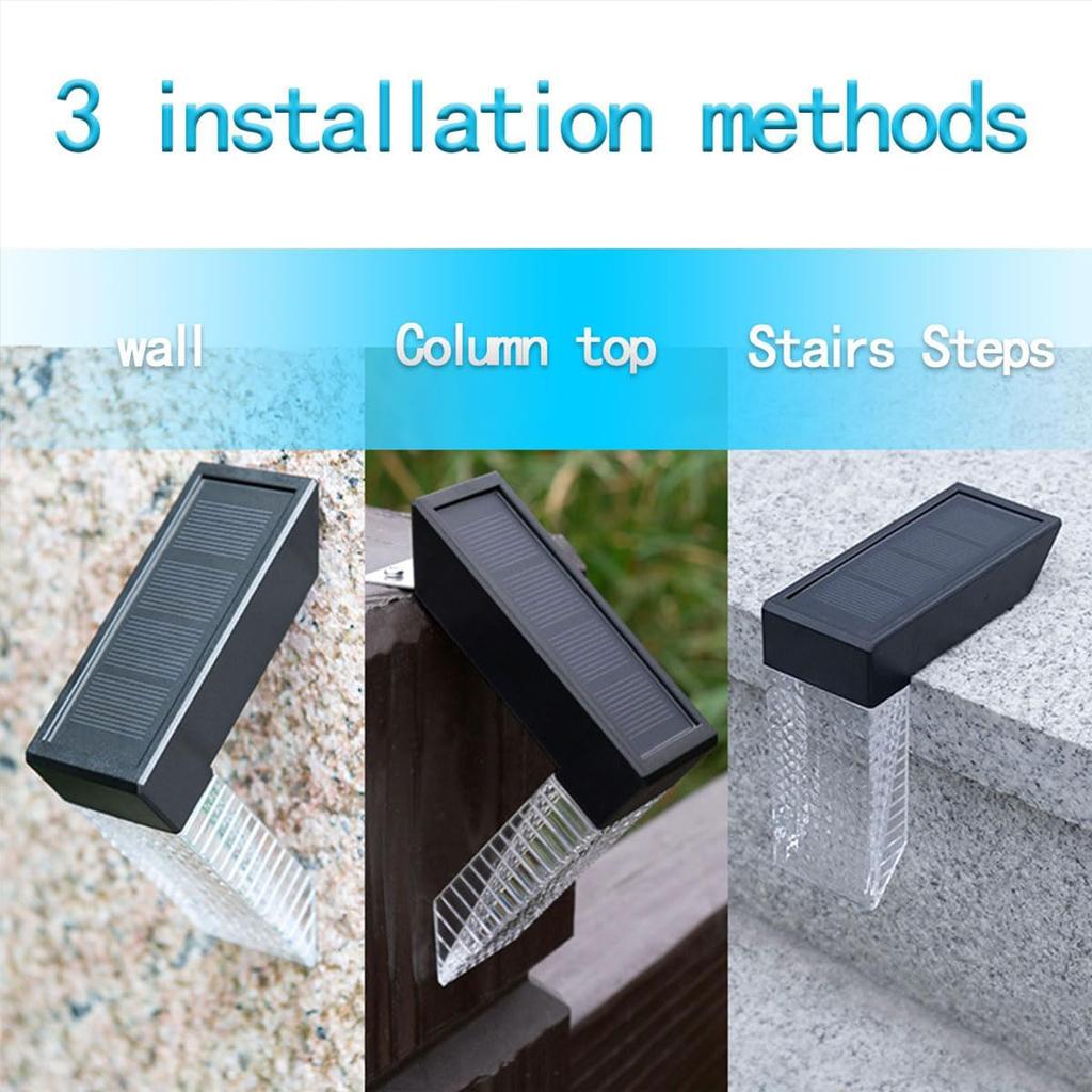 Right Angle Solar Deck Lights 2.4w 1.2v Abs Pc Intelligent Night Light Lamp Waterproof Power Bulb Warm White/white & Rgb Outdoor