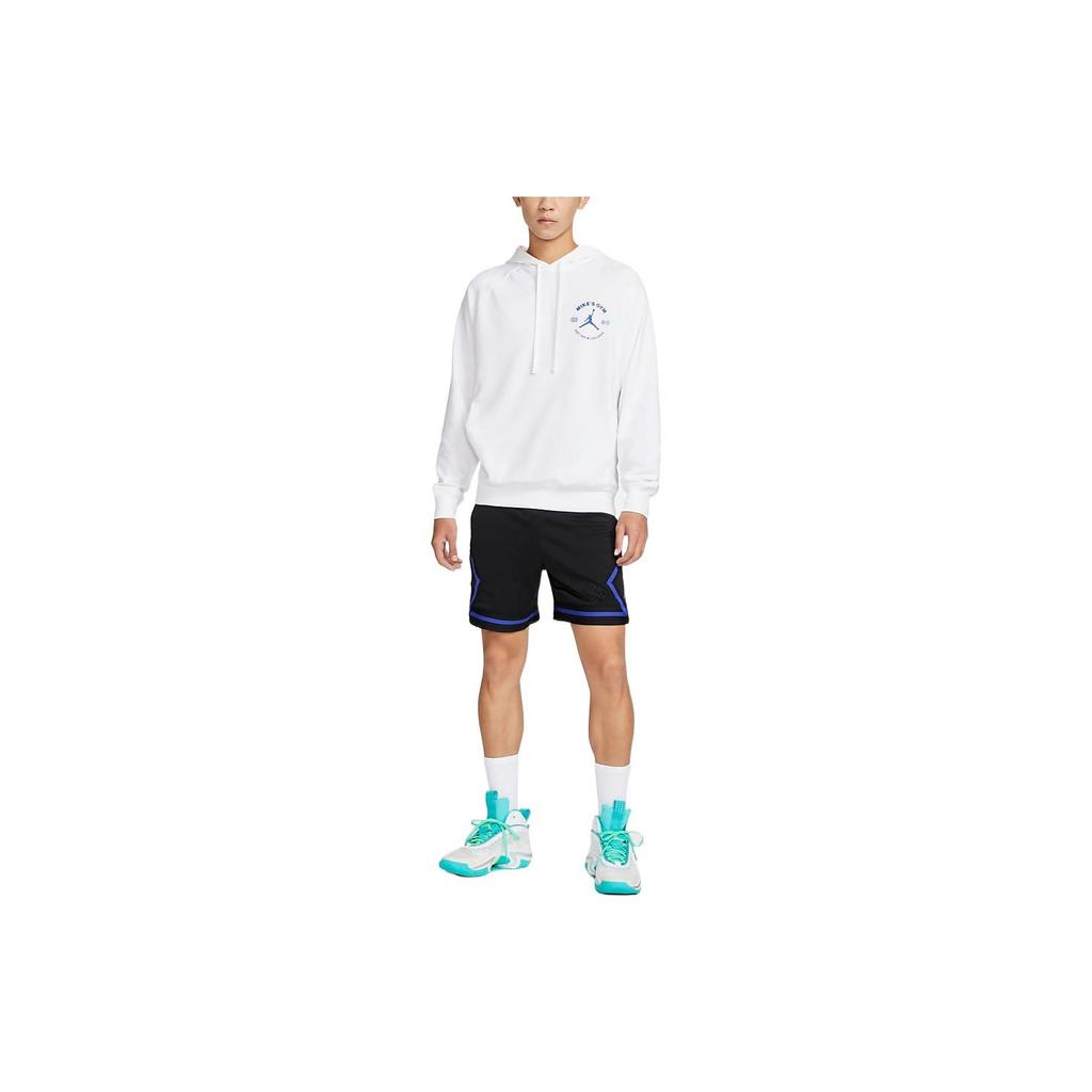 Jordan Printed  Logo Drawstring Hoodie with Long Sleeves Men Hoodie White DV1291-100