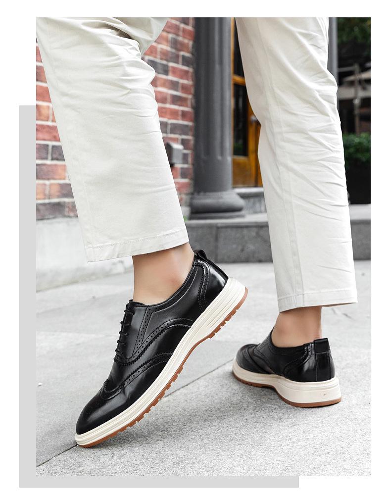 2026 Spring Men's Brogue Shoes: Korean Style, British Trend, Breathable, Formal Leather for Weddings and Business