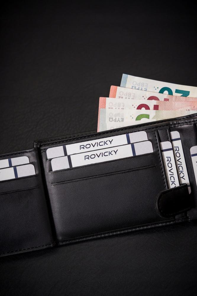 Large men's wallet made of eco-leather in landscape orientation - 4U Cavaldi