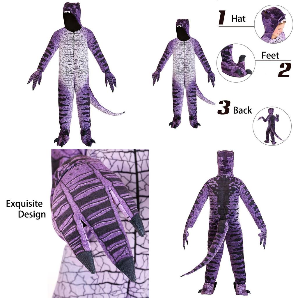 Fun And Ferocious Purple Dinosaur Costume For Kids Halloween Or Party