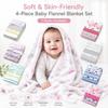 4Pcs Pack 76x76cm Receiving Baby Blanket Super Soft Baby Swaddle Wrap  DIY Quilting Sewing