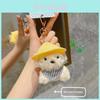 Straw Hat Dog Plush Keychain With Cute Cartoon Look For Bag Charm