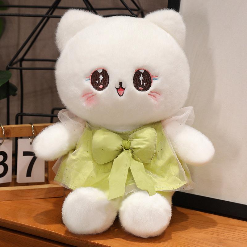 

Girl heart pink princess dress kitten doll plush toy cat doll children soothing doll 24cm（0.18kg） зелений