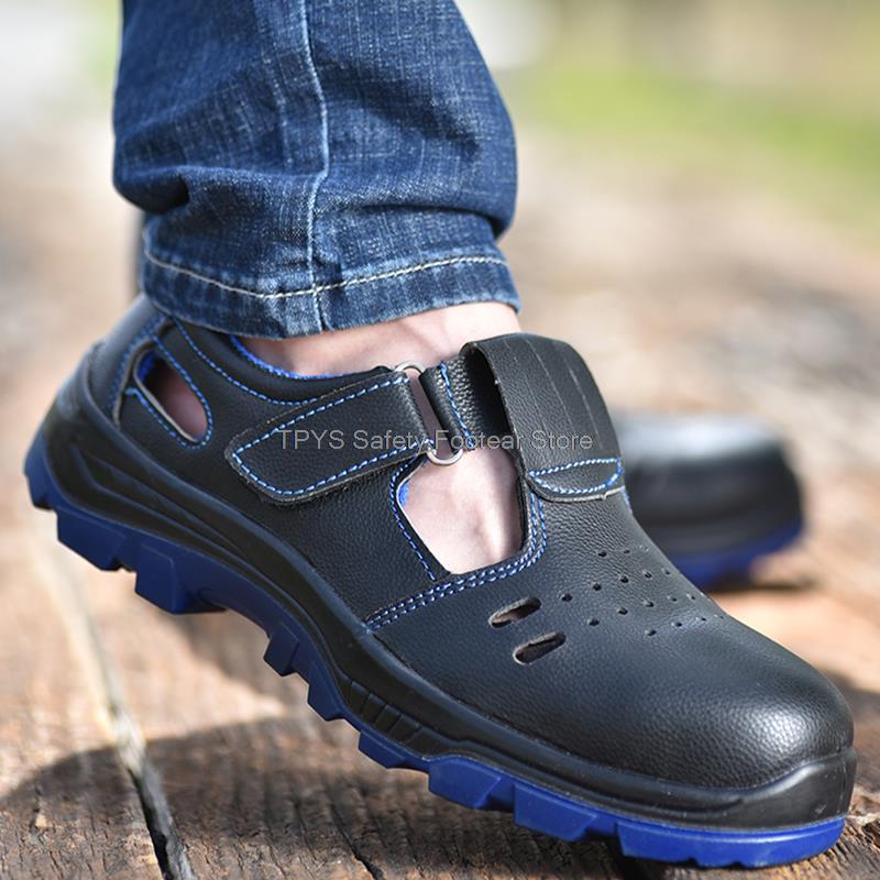Fashion Safety Shoes Men Summer Breathable Work Shoes Steel Toe Puncture Proof Men's Sandals For Man Work Safety Boots Security Boots