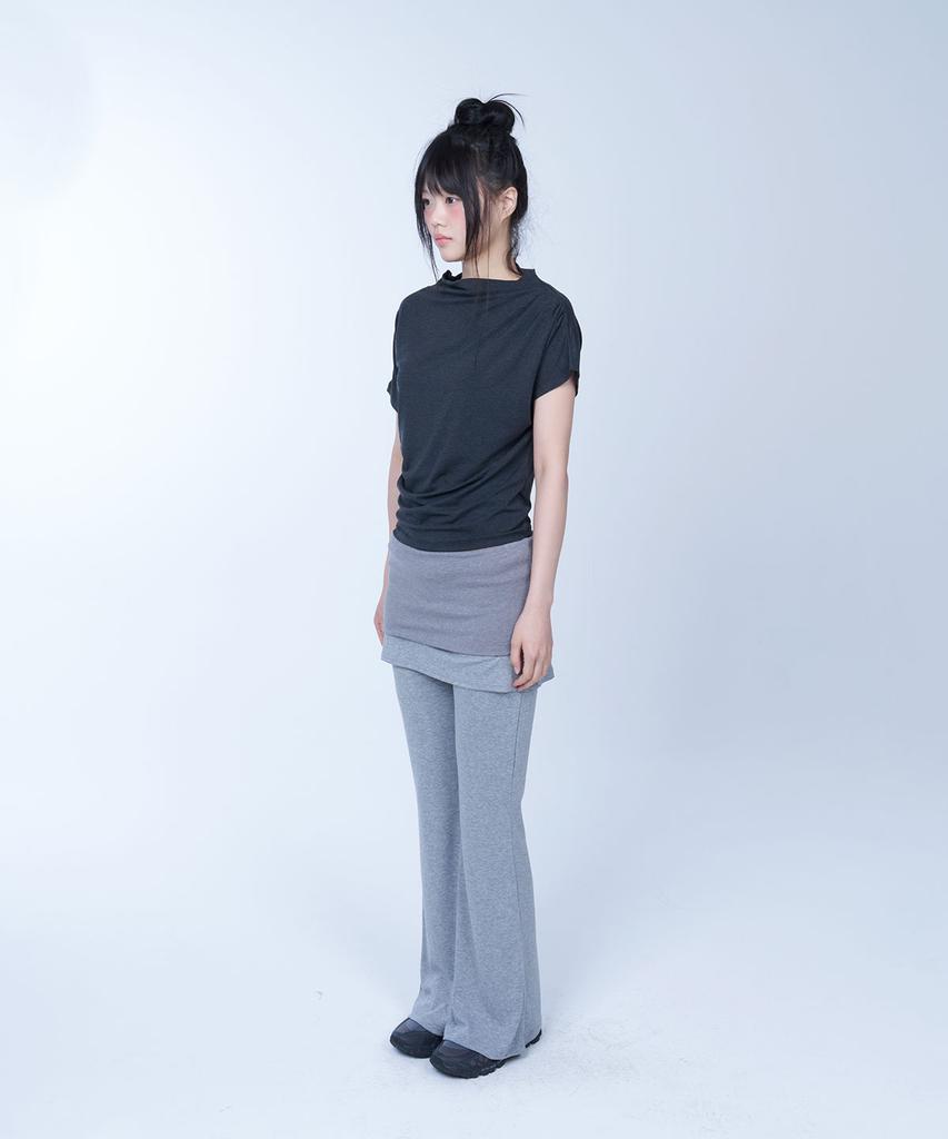 Laailai Folded Colorblock Skirtpants (Grey)