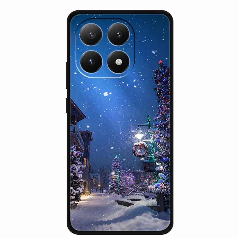 Christmas Cover For Xiaomi 15T 5G Case Black Silicone Cases TPU Santa Claus Christmas Tree Cover Cartoon Deer For Mi 15T 5G 15 T