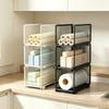Stackable Kitchen Storage Baskets Easy Install Pantry Racks for Spices Plastic Wrap Paper Towel Kitchen Organization