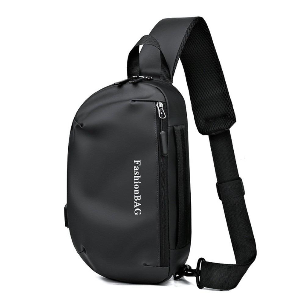 

Large Capacity Men s Chest Bag Solid Color Male Crossbody Bag Fashion Sling Shoulder Bag Daily чёрный