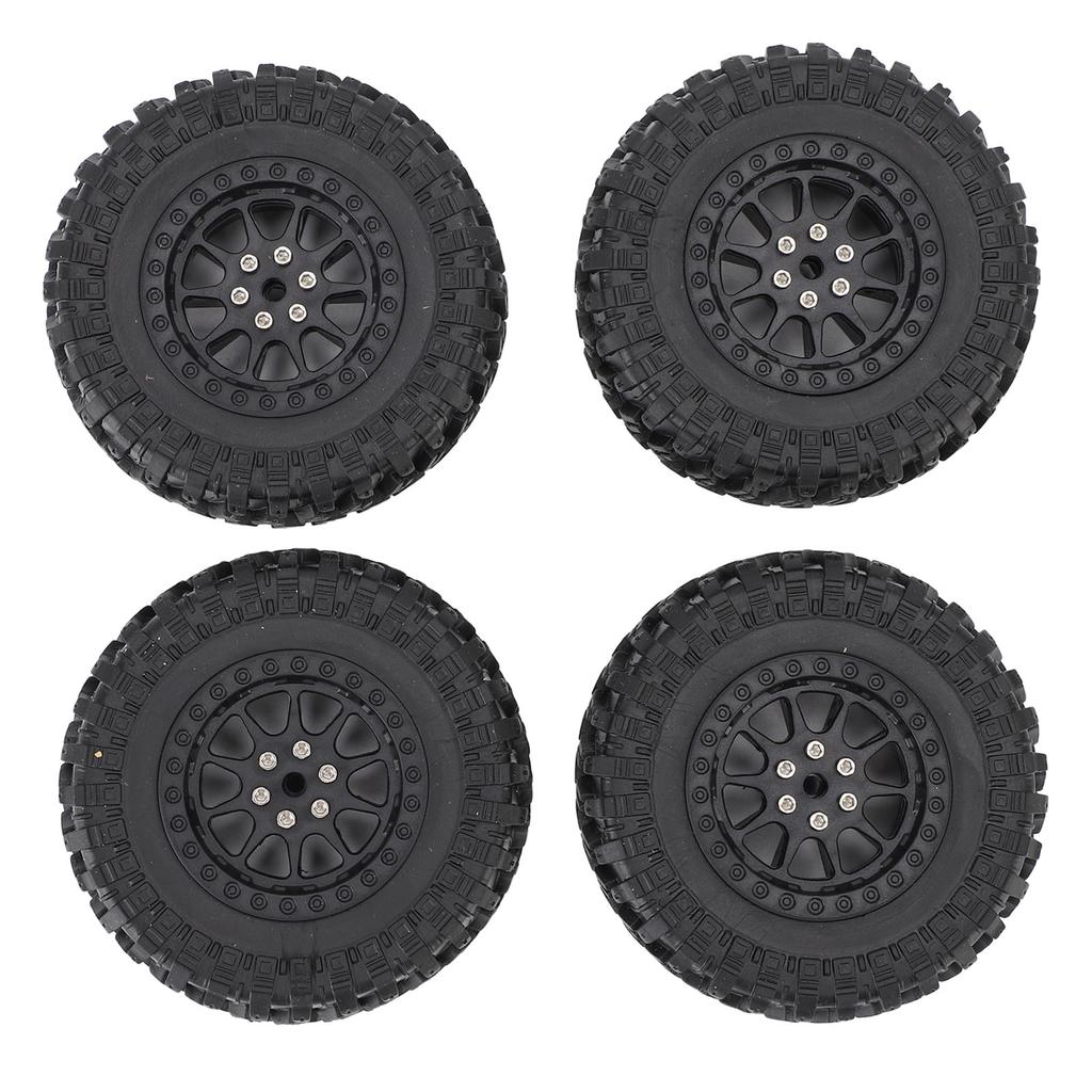 RC Car Tires Rubber Sturdy Remote Control Pickup Truck Wheel Tires Replacement for MN82 Black