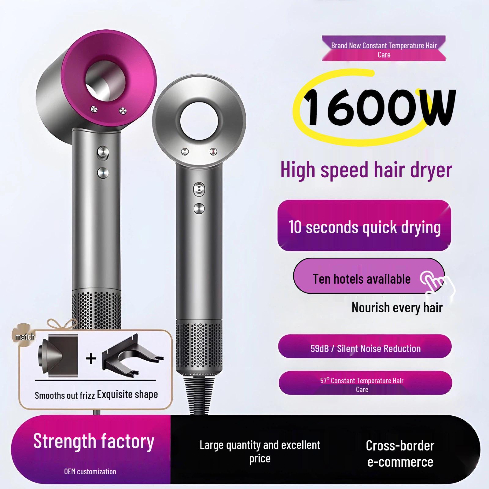Huaqiangbei Mousen High-Power, Leafless Negative Ion Hair Dryer for Salons and Home China-1.8m cord-unit only