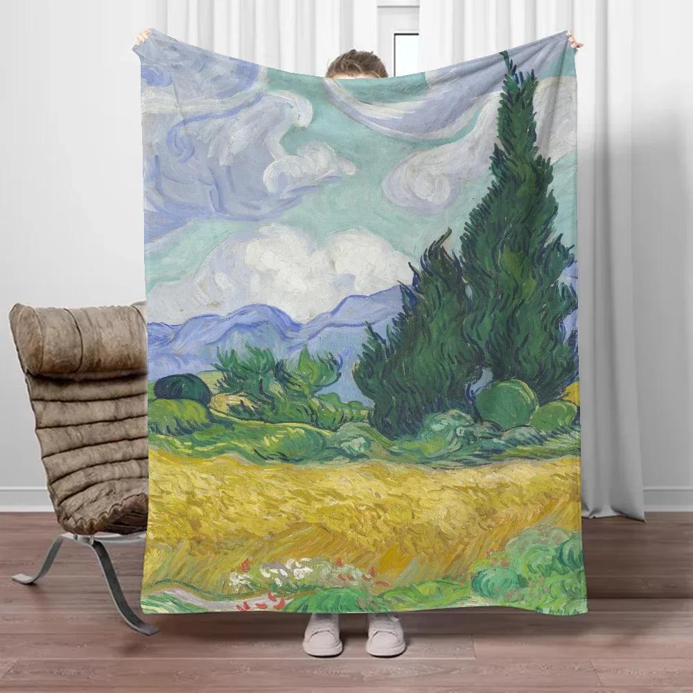 Van Gogh Boho Überwurfdecke für Sofa Luxuriöse Mikrofaser King Size Heimtextilie Perfekt für Bett Couch