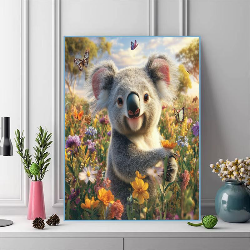 Koala on grassland Pattern 3pcs 100% Round Full Drill 5D DIY Diamond Painting Embroidery Cross Stitch Rhinestone Décor
