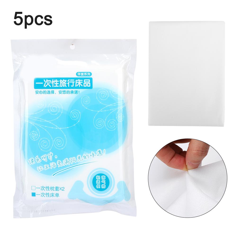 5pcs 120 x 200cm Disposable Bed Sheets Bed Cover Portable Outdoor Hotel Bedding Supplies