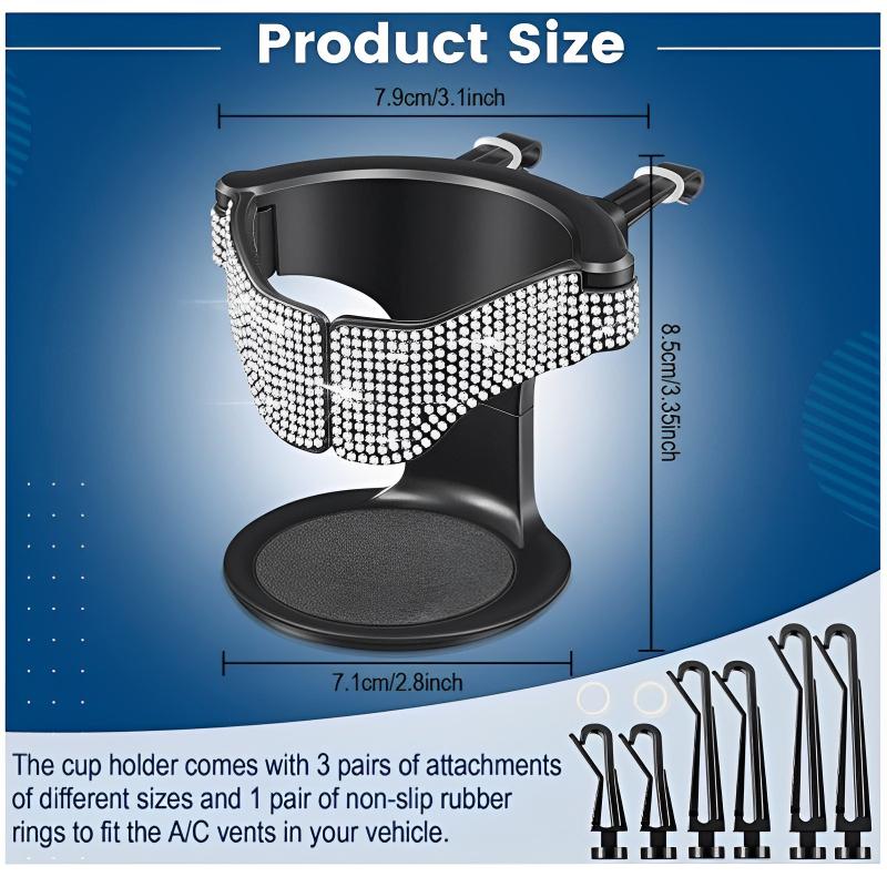 In-car Air Vent With Diamond Cup Holder Bling Rhinestone Drink Holder Auto Vent Clamp Clip for Car Water Bottle Ashtray Bracket