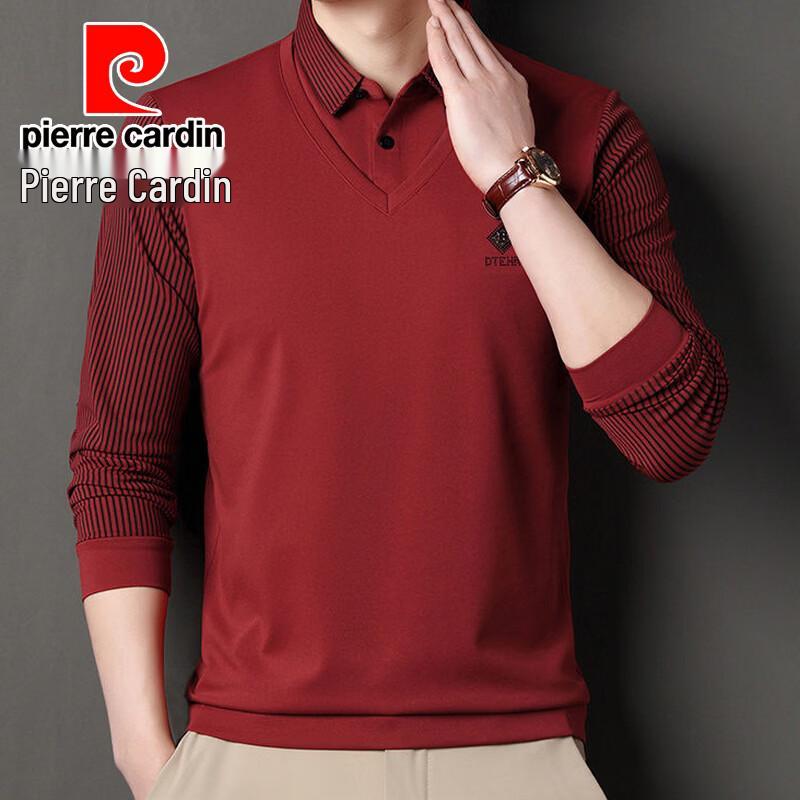 Pierre Cardin Men's Faux Two-Piece Knit Polo Shirt