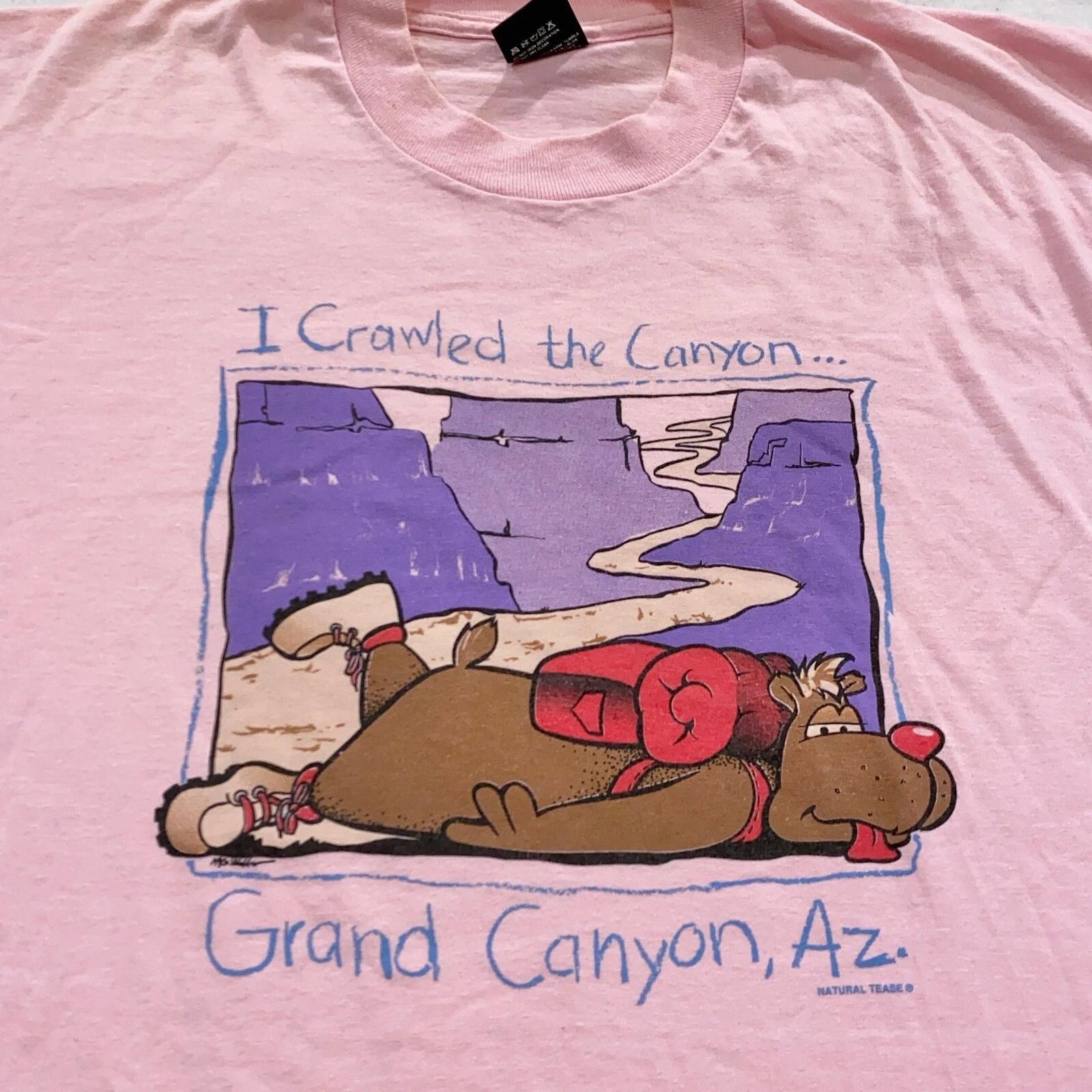 

vintage 90s I CRAWLED THE GRAND CANYON ARIZONA T-Shirt LARGE cartoon bear thin M