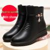 Warm Non-Slip Soft Leather Boots: Winter Cotton Shoes for Middle-Aged To Elderly Women
