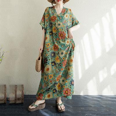 Print Casual V-neck Dress ZMY1109