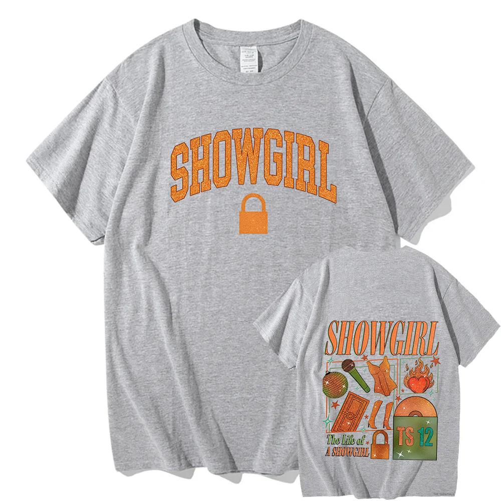 The Life of A Showgirl Album Printing T-shirt Short Sleeve Cotton O-neck Tshirts Casual Unisex Streetwear Women Men Clothing Tee
