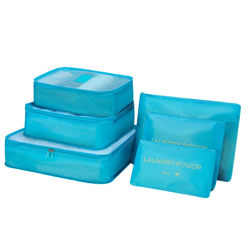 6Pcs Clothes Luggage Travel Blanket Shoes Organizers Bag Suitcase Pouch Packing Cubes Travel Bag Organizer