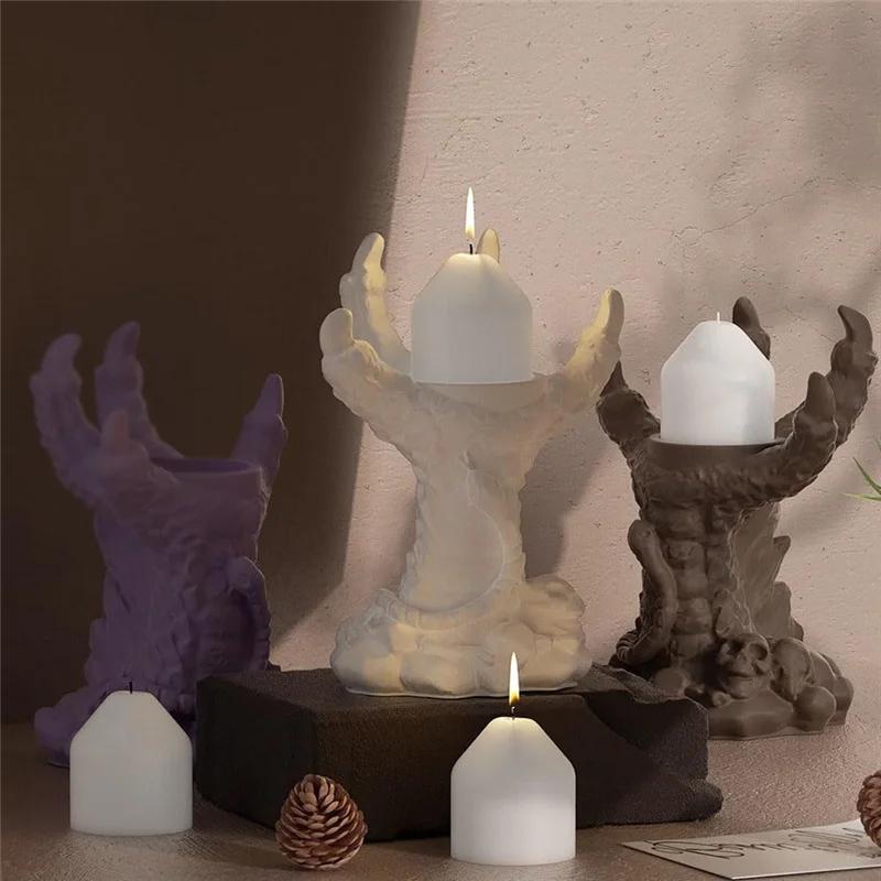 3D Dragon Claw Silicone Mold, Demon· Ghost Hand Resin Clay Candlestick Casting Mould For Resin Candle Mold-B51B