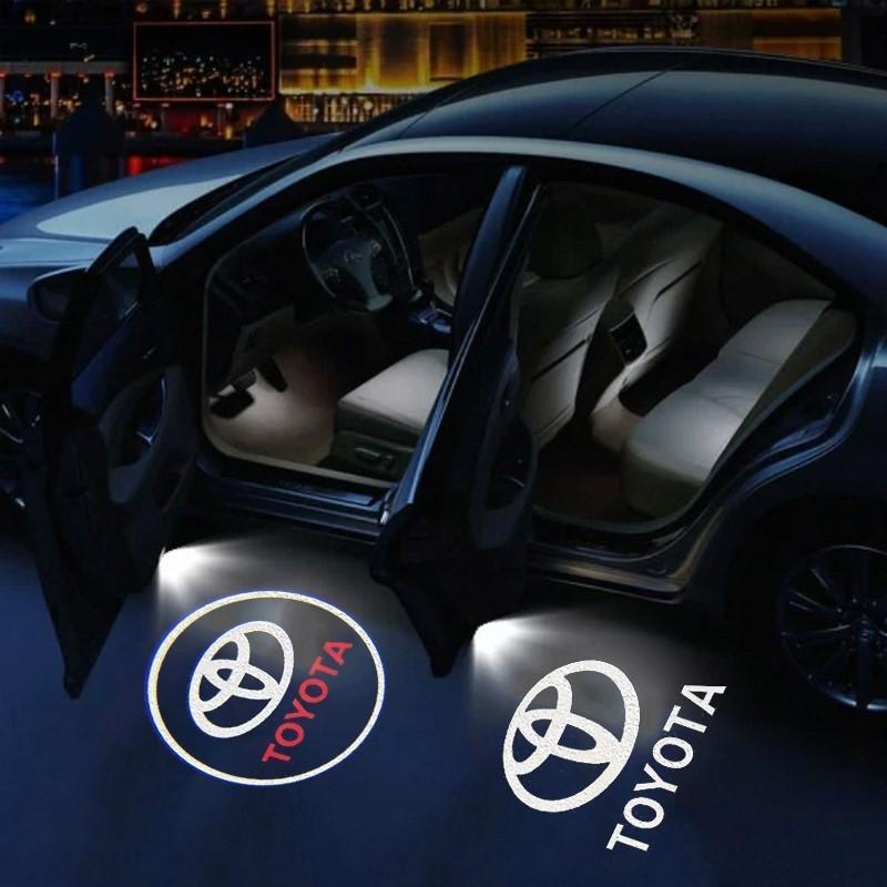 2Pcs Car Door Projector Lamps Welcome Lights Accessories For Toyota Corolla Yaris Aygo Prius RAV4 Crown CHR Camry Auris Verso