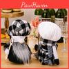 Delightful Black And White Checkered Chef Doll Plush Figure For Festive Decor
