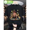 Book Of Ra Vintage Graphic Tee- Black Casual Summer Tee with Colorful Geometric Pattern, Regular Fit, Crew Neck, Short Sleeves, Suitable for Men and