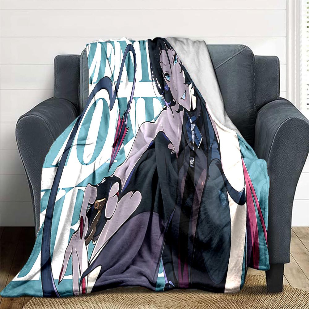 Zenless Zone Zero Anime Character Flannel Blanket Super Soft Warm Cozy Blanket for Sofa Bed Office Travel All‑Season Home Decor Gift