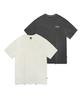 Peullukeu [Set] Pigment Oversized Short Sleeve T-Shirt + Adventure Font Pigment Short Sleeve T-Shirt (Fst701+Fst705)