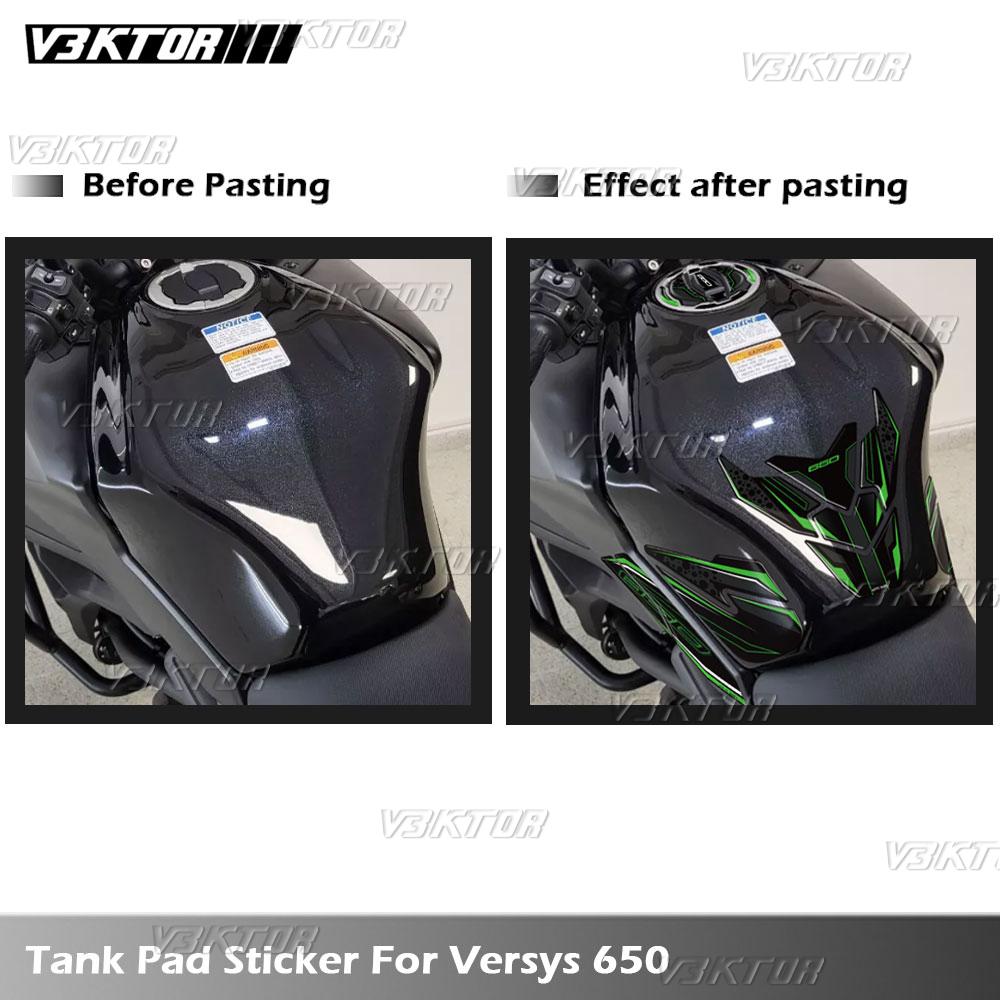 Motorcycle Fuel Tank Pad Sticker Oil Gas Cap 3D Decal Cover Protector Waterproof For versys650 VERSYS 650 2022-2024