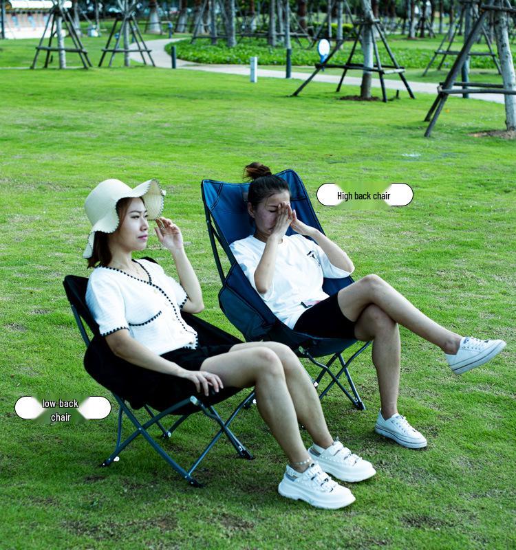 Přenosné křeslo Moon s opěrkou hlavy pro kempování, rybaření, grilování a venkovní volnočasové aktivity