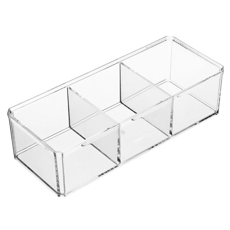 Acrylic Tea Bag Holder Tea Box Coffee Tea Bag Storage and Clear Pantry Organizer for Kitchen with Lid Multi-Compartment