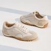 New Women Vintage German Training Shoes Genuine Leather Sneakers Retro Suede Patchwork Flat Casual Sports Shoes Non‑slip Ladies