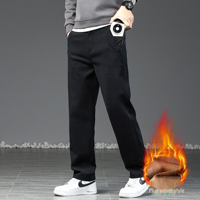 Men's Slim Fit Elastic Wide-Leg Trousers: Youthful Autumn/Winter Casuals