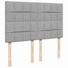Box Spring Bed with Mattress Light Grey 140 x 190 cm Fabric