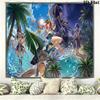 Genshin Impact Poster Wall Tapestry Aesthetic Wall Hanging Printed Fabric Blanket Decorative Tapestries for Bedroom Living Room Home Decor