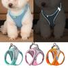 Reflective Breathable Adjustable Pet Harness Vest & Leash Set for Small Medium Dogs Cats Outdoor Walking
