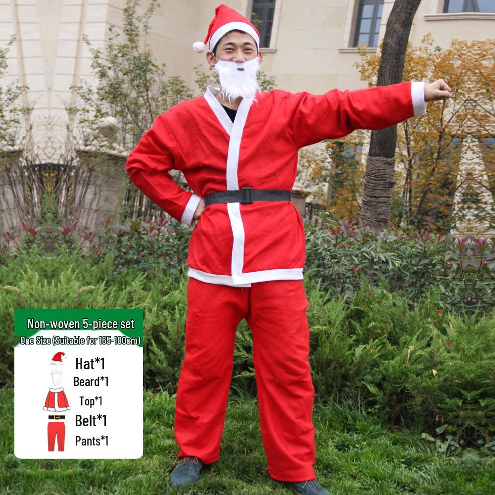 Adult Santa Claus Costume Set - Men's & Women's Plus Size Christmas Outfit