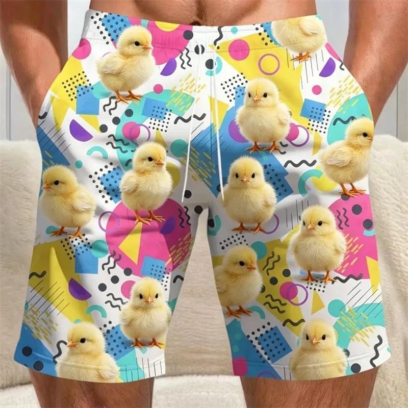 Summer Men's 3D Printed Beach Shorts Fashion Versatile Trend Breathable Casual Vacation Style