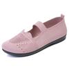 Womens Comfortable Flat Slip-On Shoes Senior Ladies Breathable Mesh Upper Non-Slip Rubber Sole