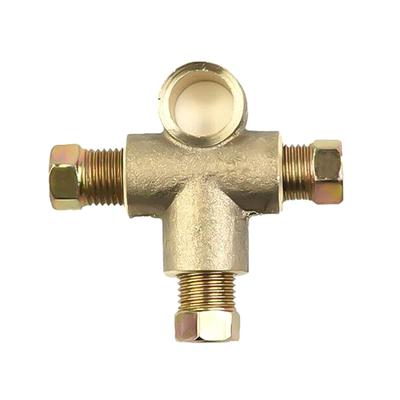 10mm Brzdové potrubí Fittings 3cestný Brzdový T-kus Tee W/ 3 Vnější Krátké Matice Spojka Metrický M10 3/16" Potrubí Brzdové Hadice Příslušenství Díly