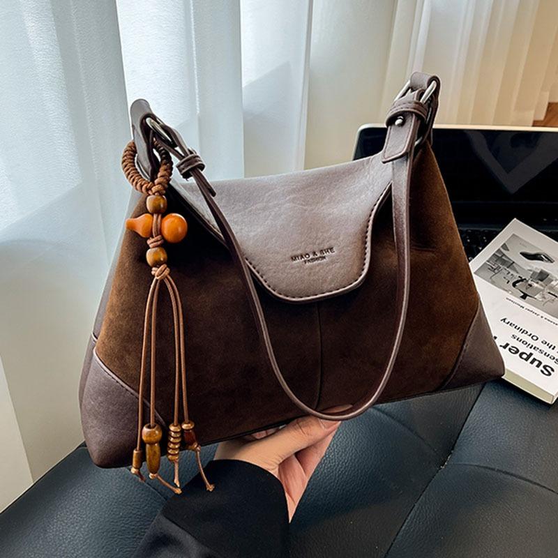 

Замшевая сумка женская большой вместимости новая осенне-зимняя ретро матовая сумка-мессенджер на одно плечо сумка-пельмень